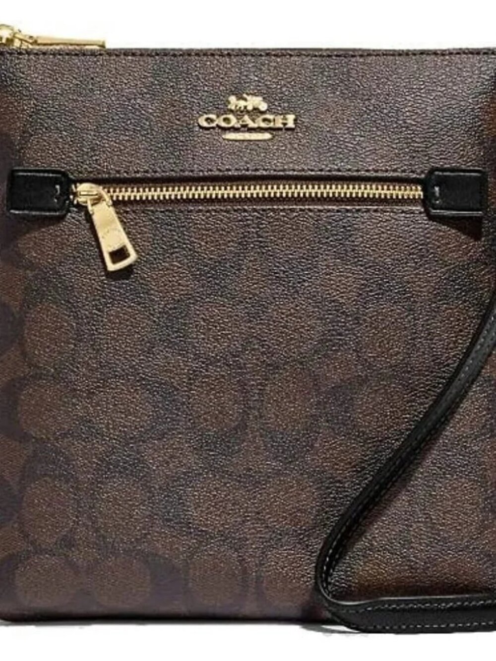 Coach Mini Rowan File Crossbody Shoulder Adjustable Strap Dark Brown Bag Purse - Picture 3 of 12